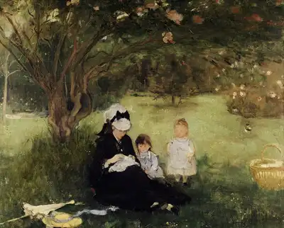 Morisot, Berthe: Near Lilac at Maurecourt